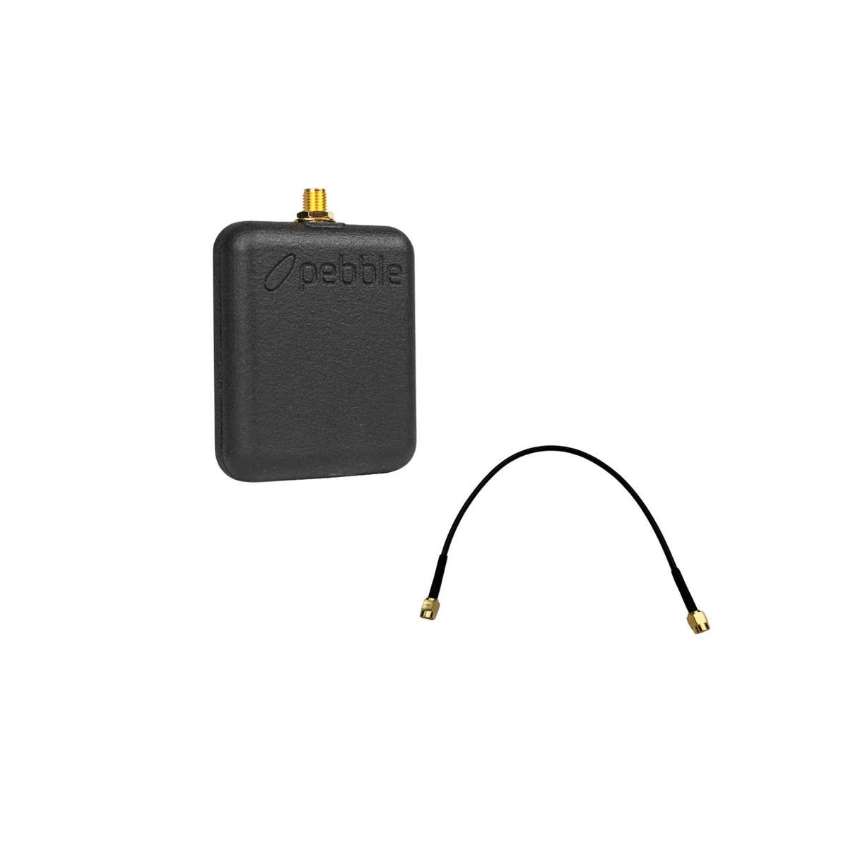 Viviana Pebble with SSMA to SMA cable, on a white background.