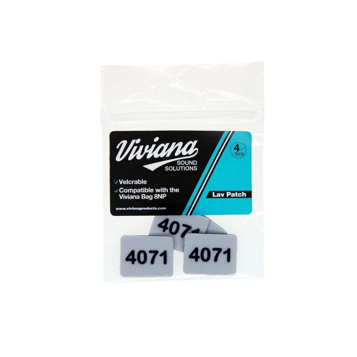 White Viviana Lav Patch for 4071 on a white background.