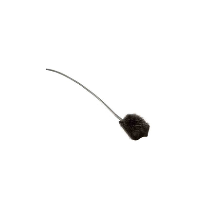 Bubblebee Industries "fur outdoor" lav cover on a black microphone on a white background