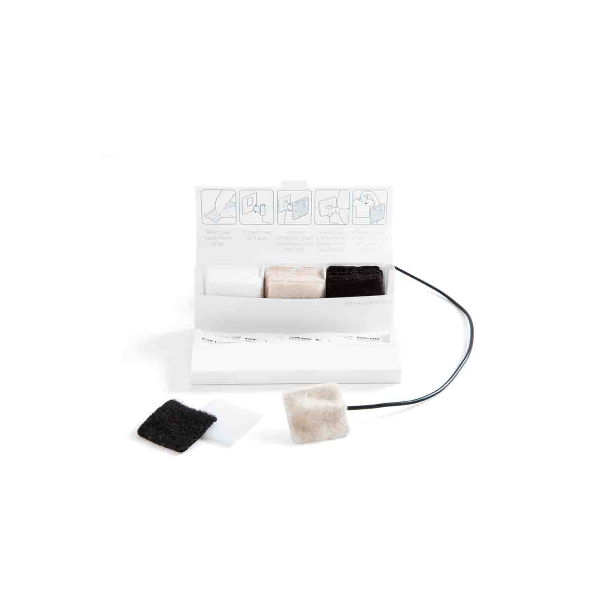 Bubblebee Industries Invisible Lav Covers Moleskin, small open pack, with mic, on a white background
