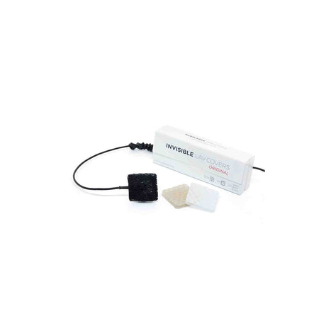 Bubblebee Industries Invisible Lav Covers Original, on a mic, on a white background