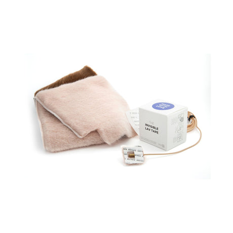 Bubblebee Industries The Invisible Lav Tape Box, mic, piece-a-fur, on a white background