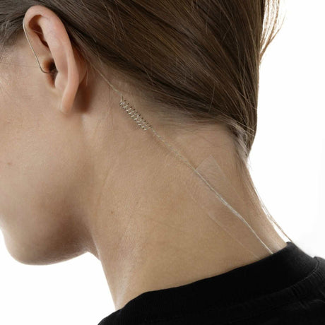 BBI Invisible skin Tape on back of neck, with Sidekick, on a white background