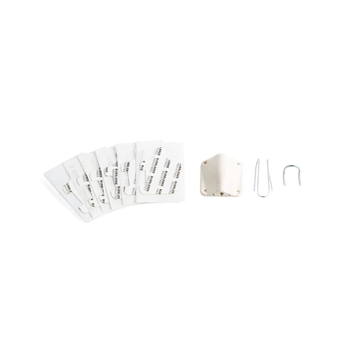 White  Bubblebee Industries Lav Concealer for DPA 4071, with what's included, on a white background