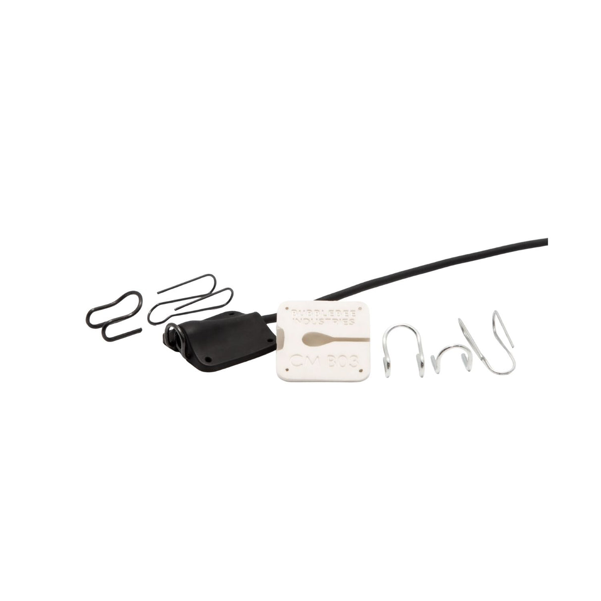 Two BBI Lav Concealers for Countryman B3, with clips, guards, and mic, on a white background