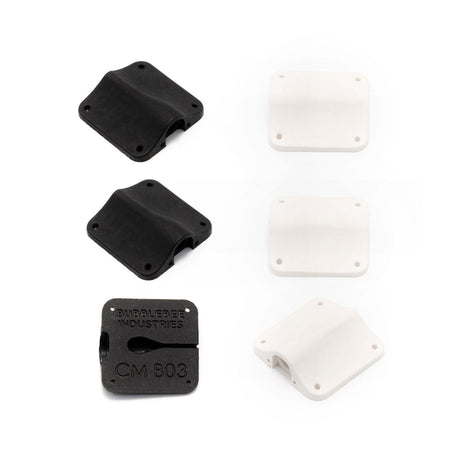 Bubblebee Industries 3x Black and 3x White Lav Concealers for Countryman B3, on a white background