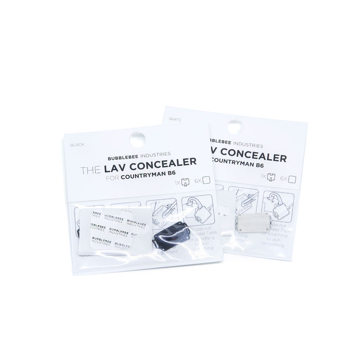 Two packages of Bubblebee Industries The Lav Concealer for Countryman B6 on a white background