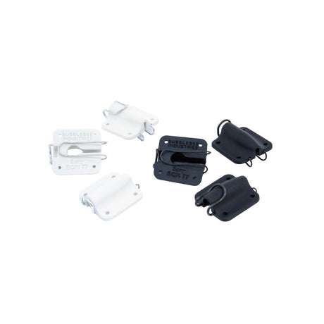 3 black and 3 white Lav Concealers for Sony ECM-77 on a white background