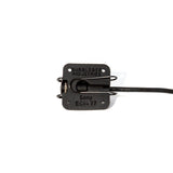 One black Lav Concealer for Sony ECM-77, base view, on a white background