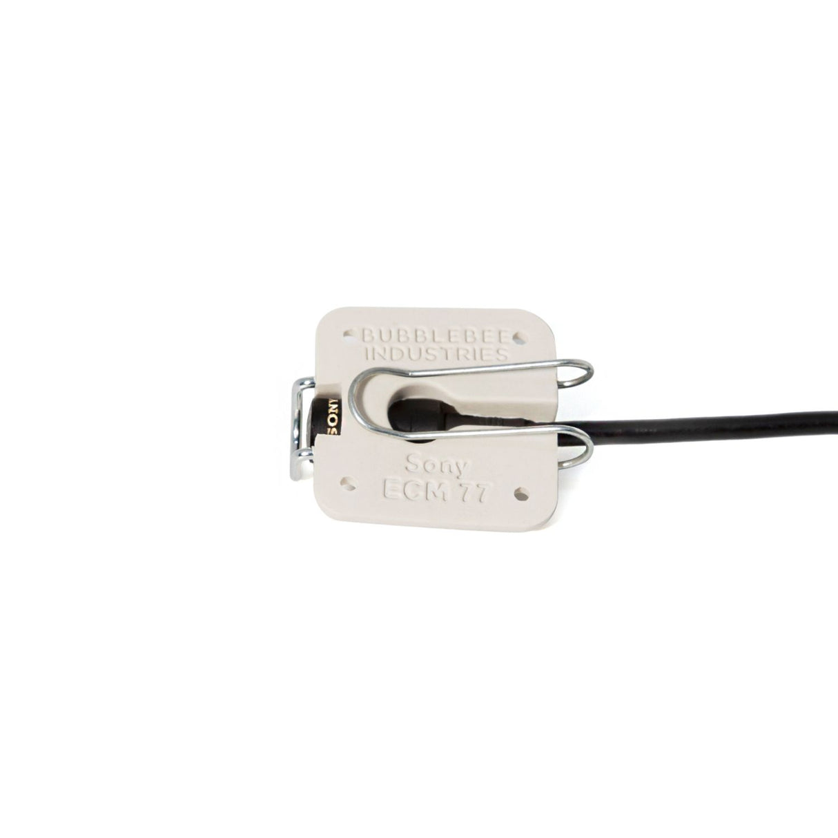 One white Lav Concealer for Sony ECM-77, base view, on a white background