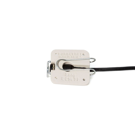 One white Lav Concealer for Sony ECM-77, base view, on a white background