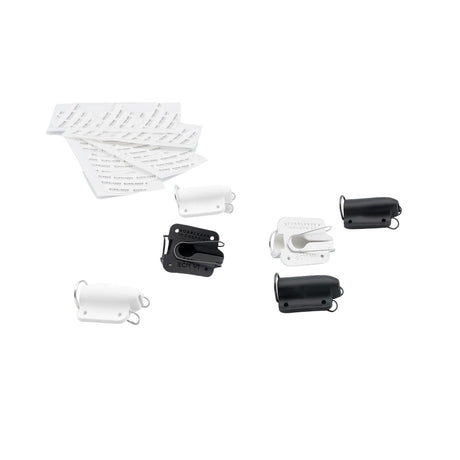 Black and white BBI Lav Concealer for Sony ECM-V1 with tape, on a white background