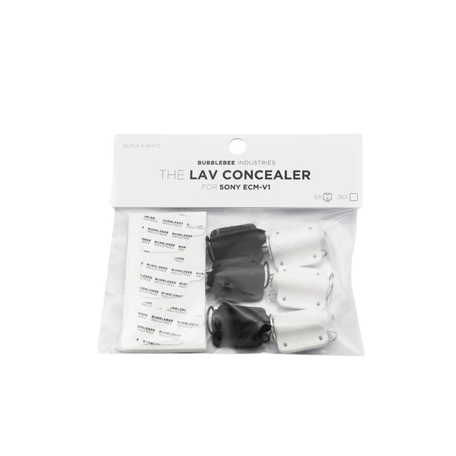 Packaged 6-pack BBI Lav Concealer for Sony ECM-V1 on a white background