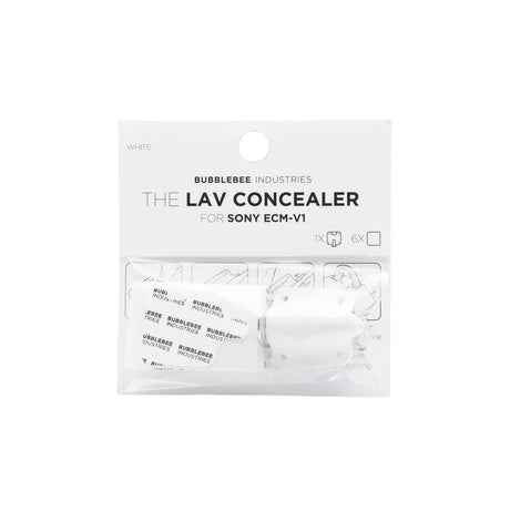 Packaging of Bubblebee Industries whits LAV Concealer for Sony ECM-V1 on a white background