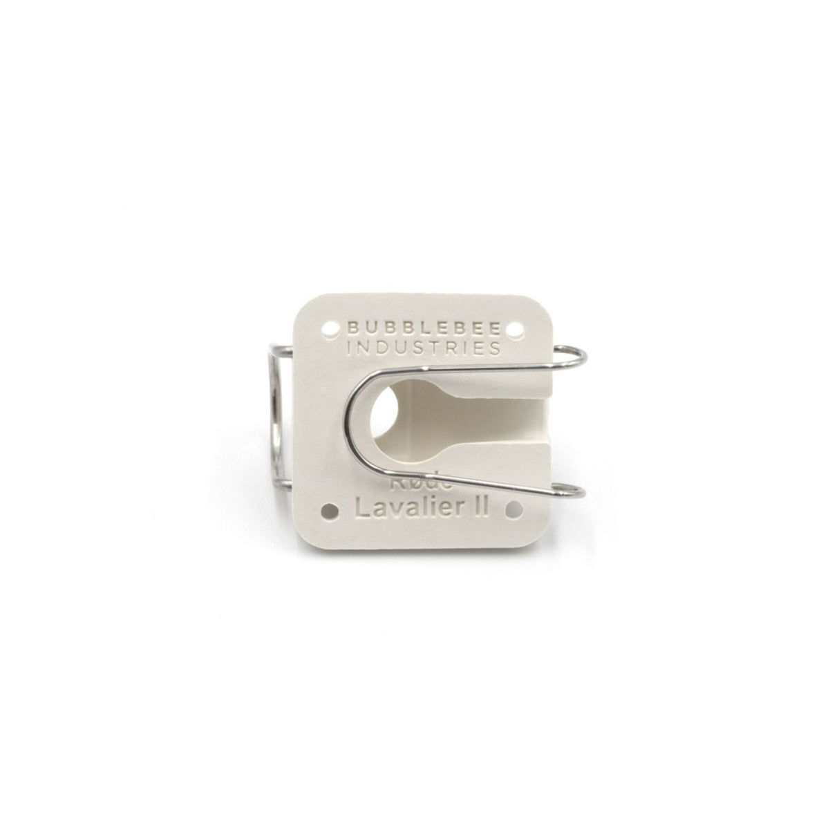 White Lav Concealer for Rode Lavalier II with Bubblebee Industries branding, on a white background