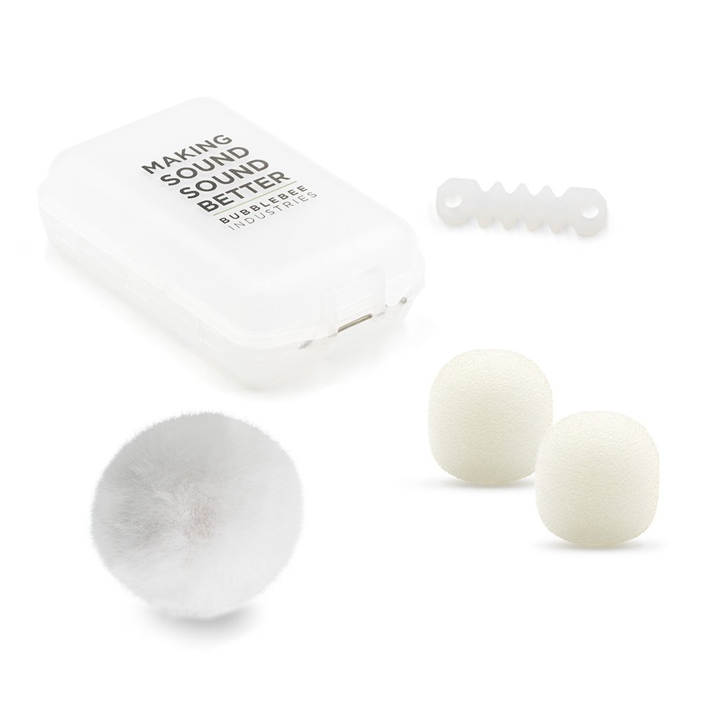 Bubblebee Industries Accessory Case (closed) with white Windbubble, foams, Cable Saver, on a white background