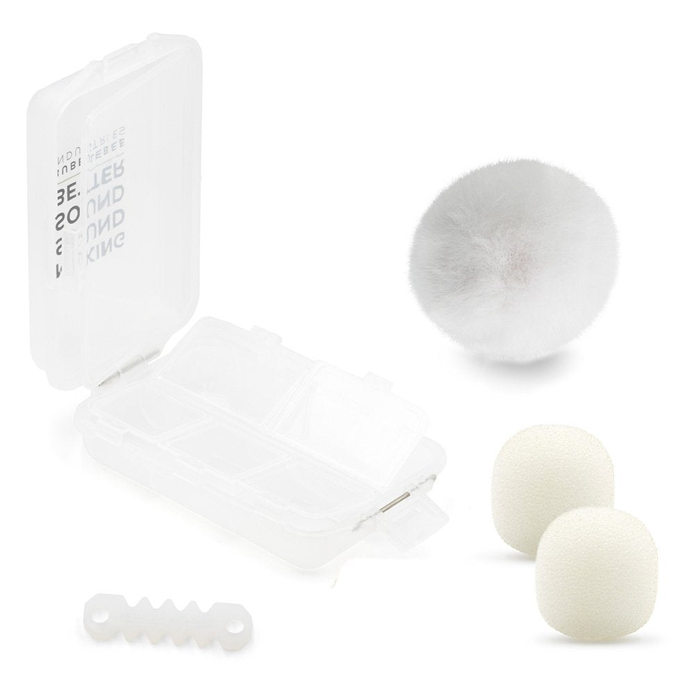 Bubblebee Industries Accessory Case (open) with white Windbubble, foams, Cable Saver, on a white background