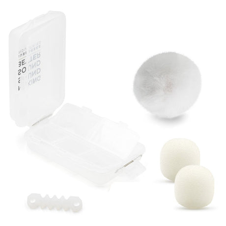 Bubblebee Industries Accessory Case (open) with white Windbubble, foams, Cable Saver, on a white background