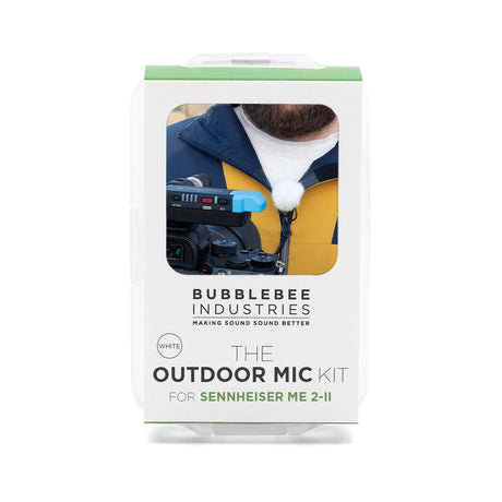 Bubblebee Industries outdoor mic kit (white) for Sennheiser ME 2-II, on a white background