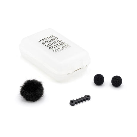 Black Windbubble, foams, cable saver, with Accessories Case (closed), on a white background