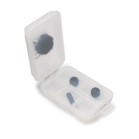 Black Windbubble, foams, cable saver, inside Accessories Case, on a white background