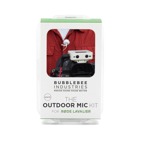 Box of Bubblebee Industries Outdoor Mic Kit (white) for Røde Lavalier on a white background