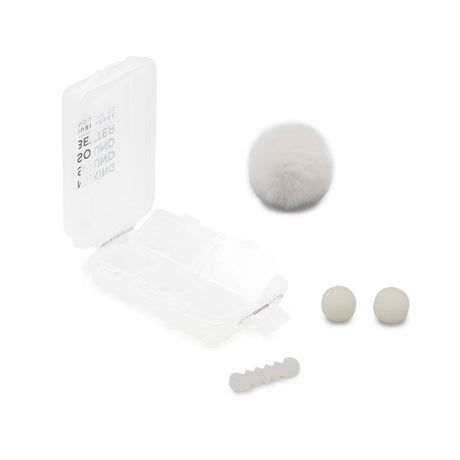 White Windbubble, foams, cable saver, with Accessories Case, on a white background