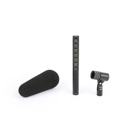 DPA 2017 microphone, mic holder, black foam, on a white background