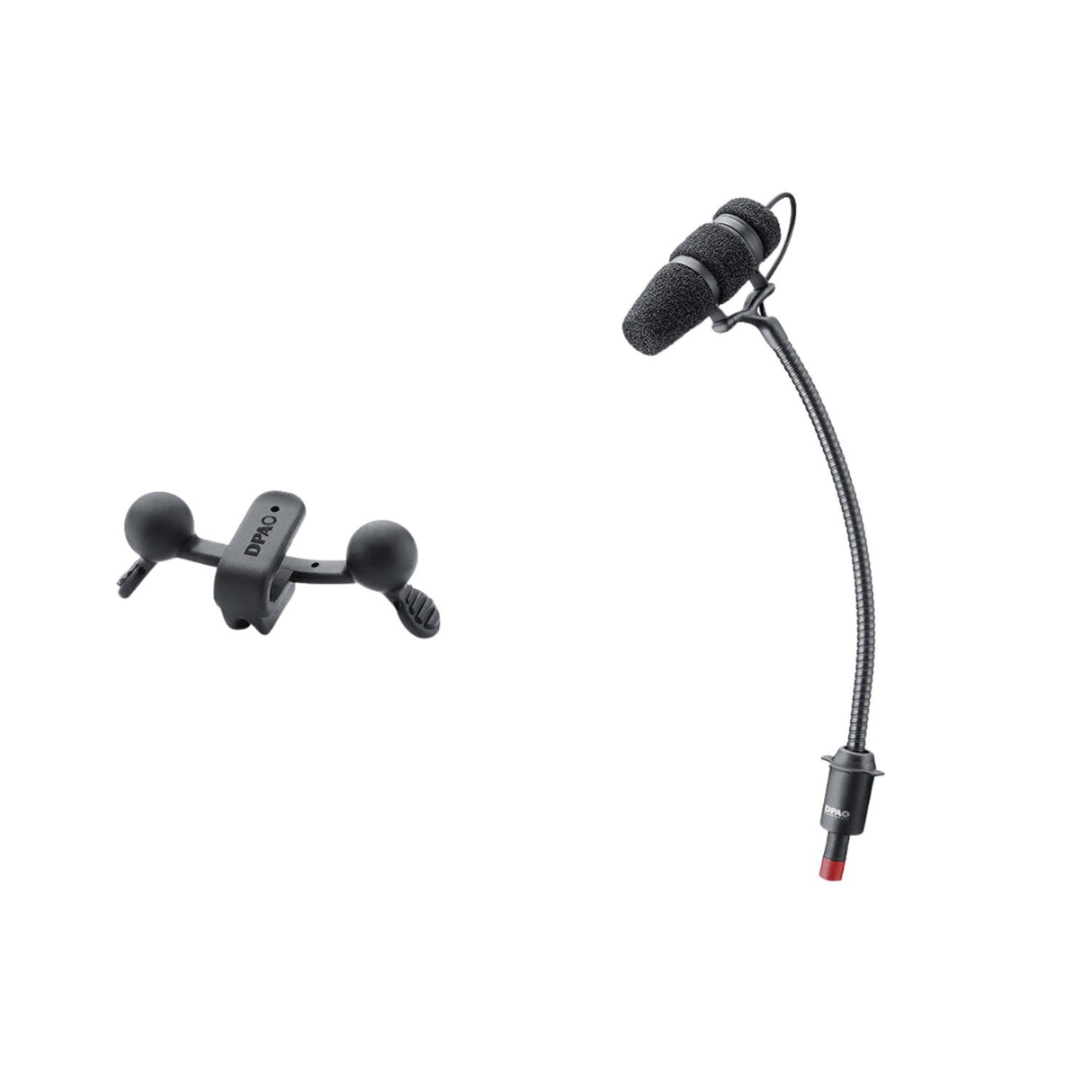 DPA 4099 CORE loud SPL, with sax clip, on a white background