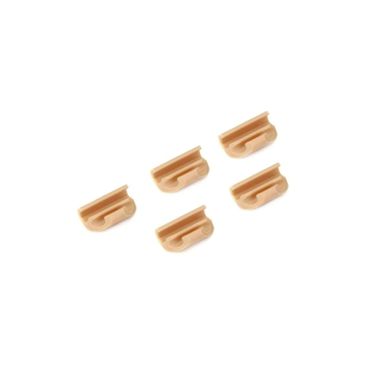 DPA DUA6015 boom holder clip for AHM6000, beige, 5 pack, on a white background.
