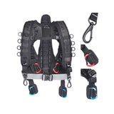K-Tek Stingray Harness with carabiners, on a white background.