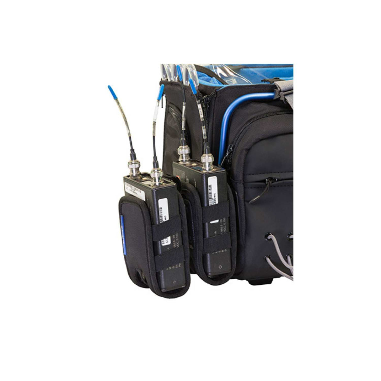 Orca Double Wireless Pouch with transmitters, on a white background.