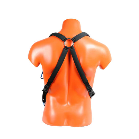 OR-400 on mannequin with bag, back view,  on a white background.