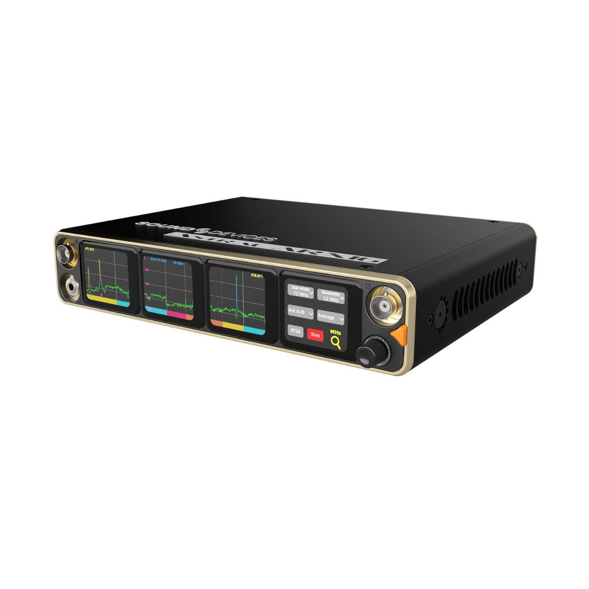 Sound Devices Astral ARX16 angled, on a white background.