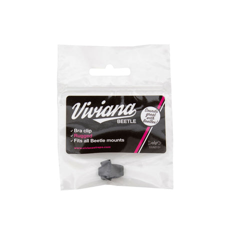 Black Beetle Bra Clip packaged, on a white background.