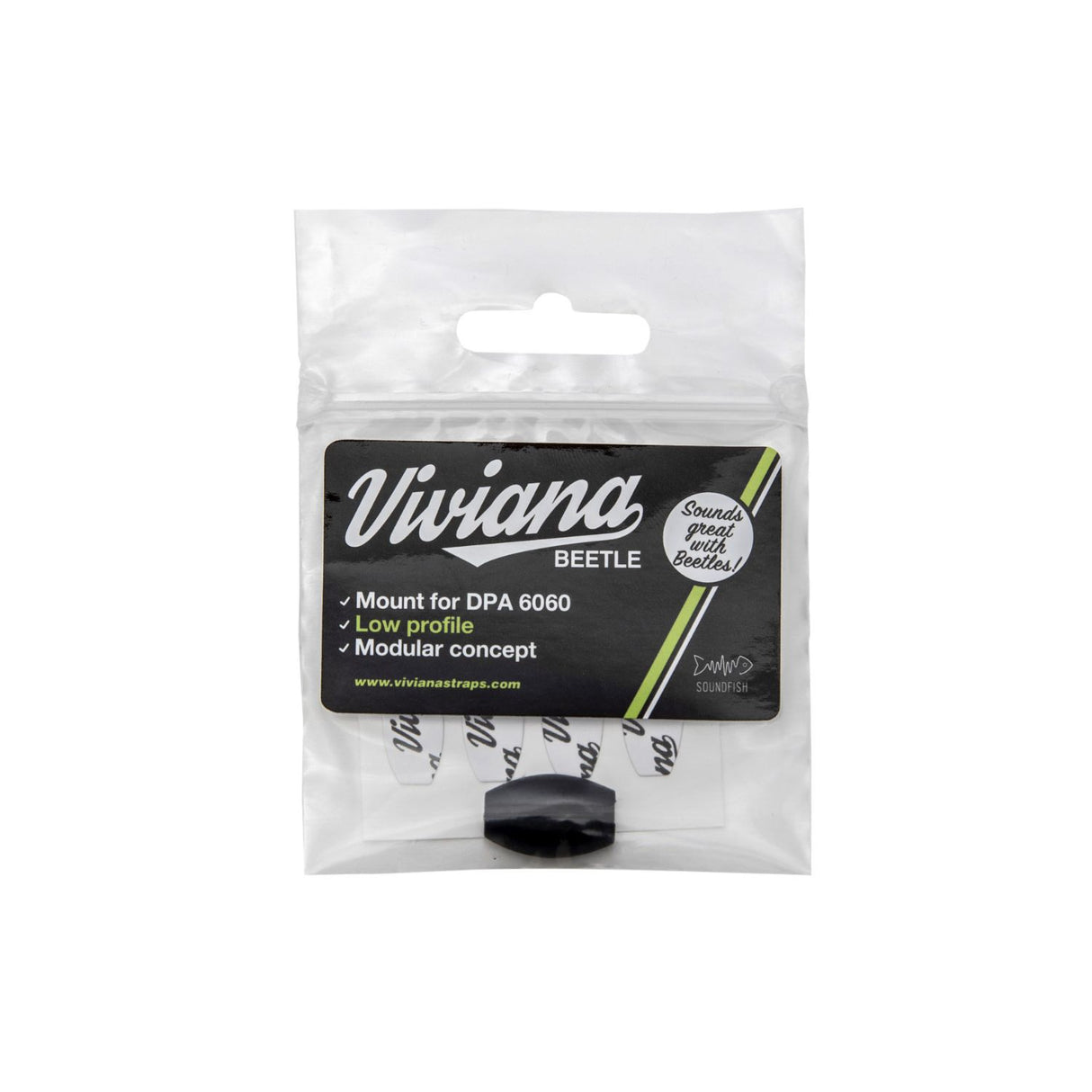 Black Viviana Beetle DPA6060, packaged, on a white background.