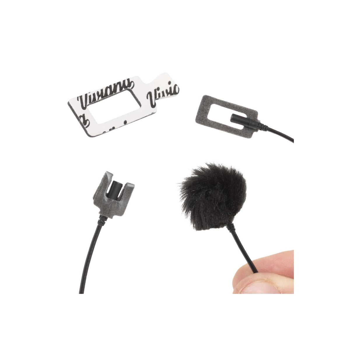 Viviana Rectangular Dot with hole, different applications, on a white background.