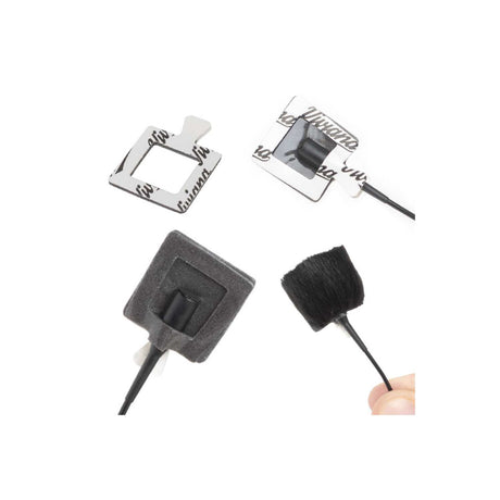 Viviana Square Dot with hole, different applications, on a white background.