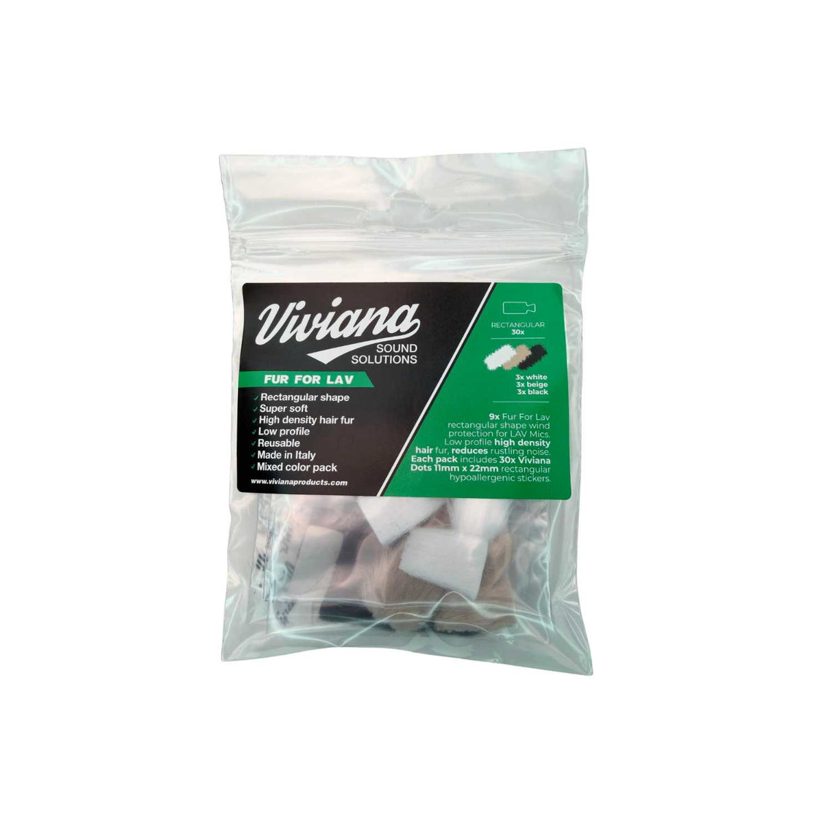 Viviana Fur For Lav pack of 3 colours, rectangular, on a white background.
