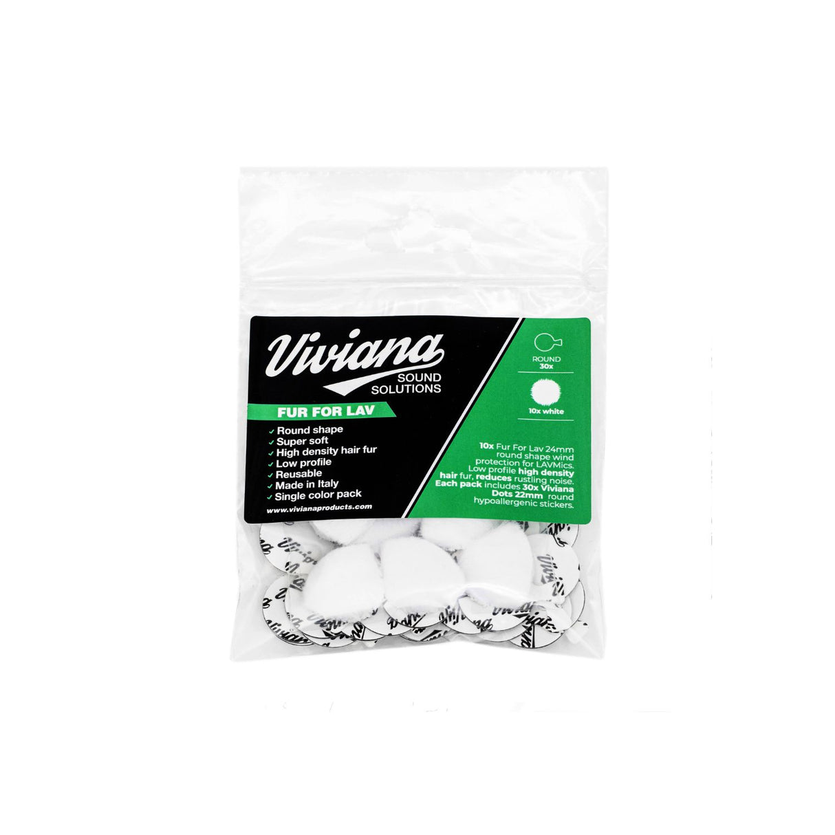 Viviana fur for lav, round, white, on a white background.