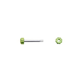 Green Viviana screw and nut, on a white background.