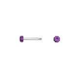 Purple Viviana screw and nut, on a white background.