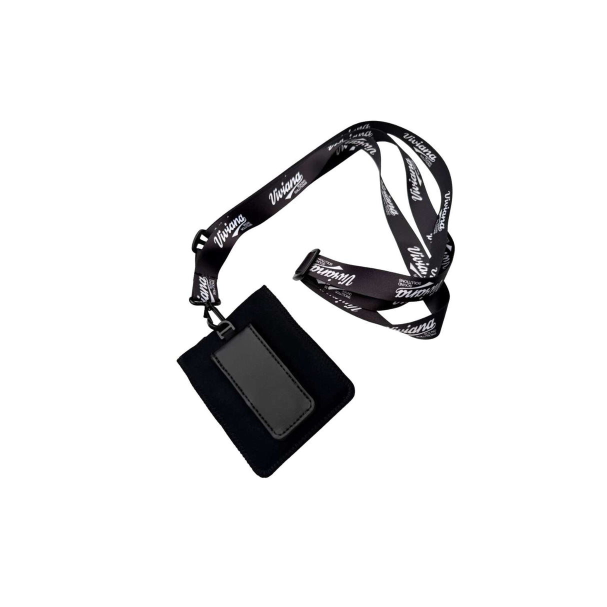 VIV-VSSIEMGTBK pouch and strap, rear view, on a white background.